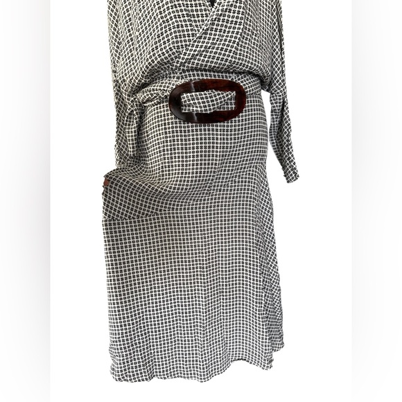 Free People Elected Black and White Checkered Midi Dress, Size 4 - Picture 7 of 8